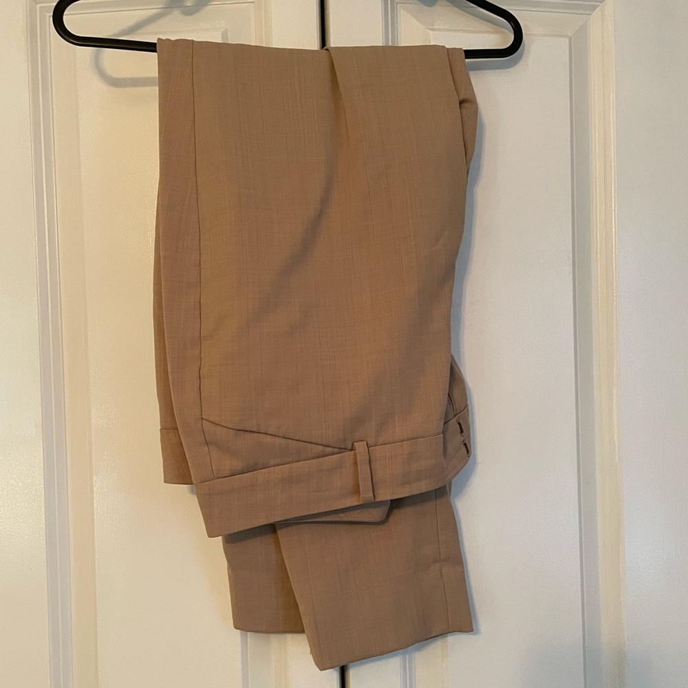 Brown/khaki ankle suit pants